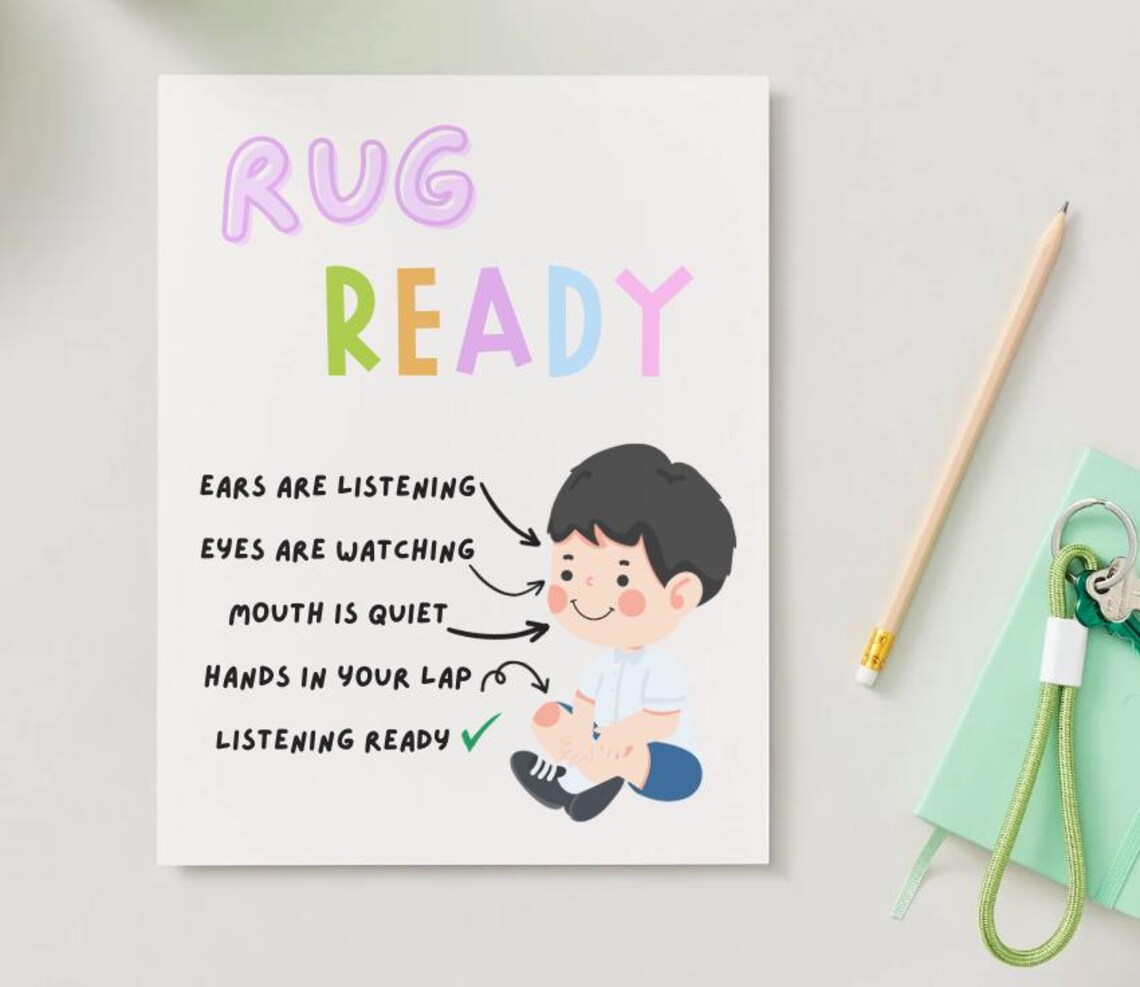 Listening Rug Rug Ready Poster | Classroom Sign | Elementary Listening Expectations ...