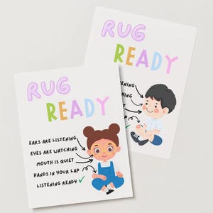 Rug Ready Poster | Classroom Sign | Elementary Listening Expectations Poster | Digital