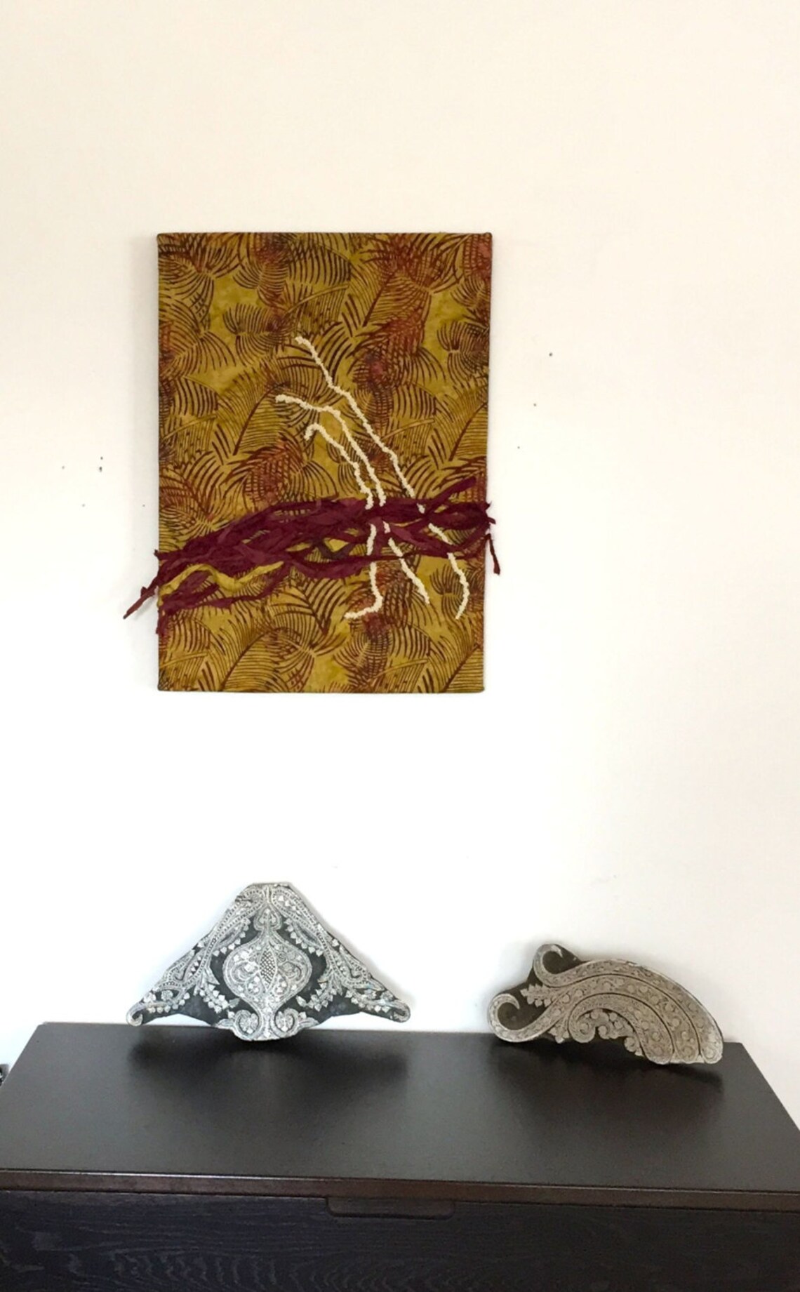 Fiber Art Wall Hanging Textile Art Beaded Wall Hanging Etsy