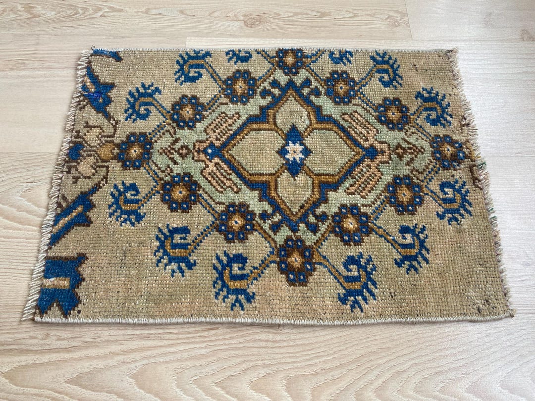1.1x1.6ft, Square Rug, Boho Decor Rug, Turkish Rug, Small Vintage Rug ...