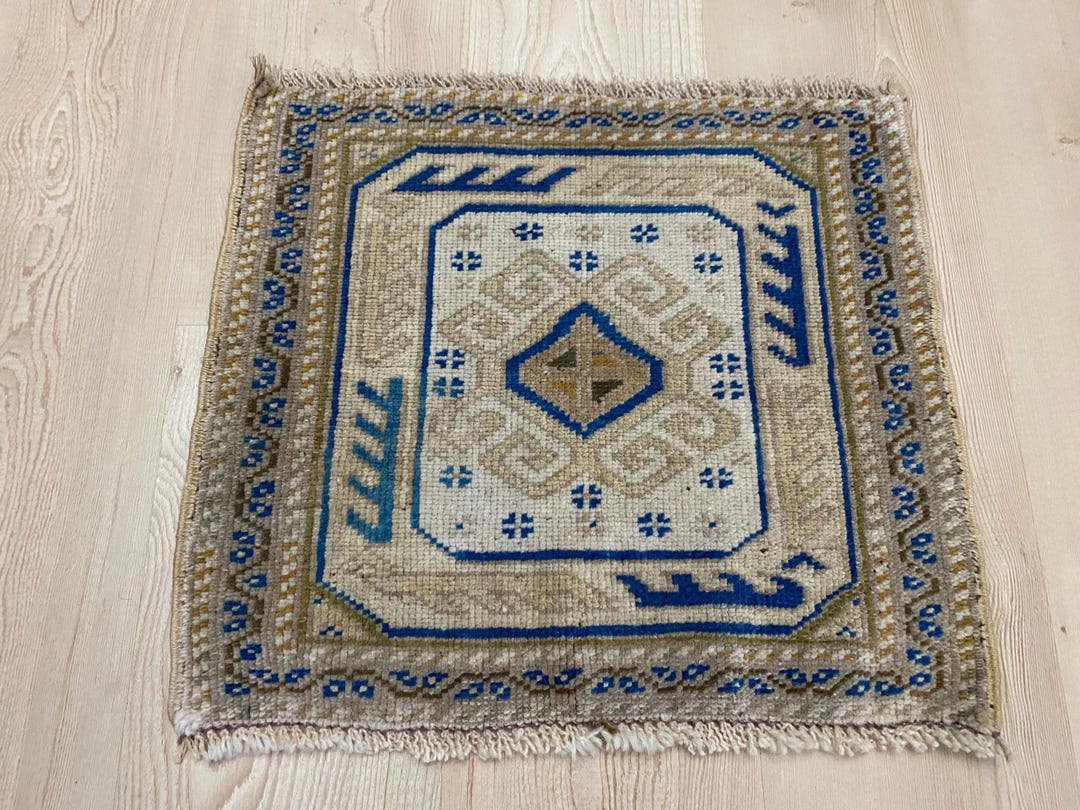 1.4x1.6 Ft, Square Rug, Small Turkish Rug, Wall Decor Rug, Doormat ...