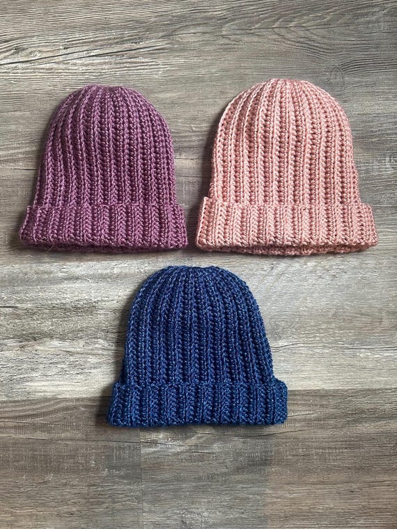 Handmade Ribbed Crochet Beanie: Unisex Winter Hat - Etsy display picture 1