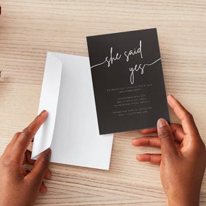 Editable Engagement Party Invitation, Engagement Party Invite, Instant Download, Engaged Celebration Invitation, Engagement Card, YES
