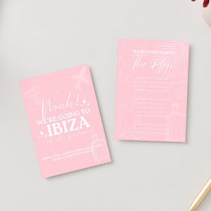 Woah, We’re Going To Ibiza | Hen Bachelorette Party Invitation Itinerary | Canva Template | Fully Editable Printable or Digital Invite