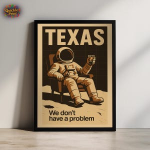 Póster de astronauta relajante, impresión de arte espacial, arte digital surrealista, decoración de pared del espacio exterior, impresión de astronauta de Texas, póster de estética abstracta