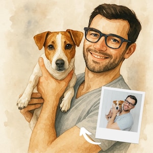Custom Watercolor Portrait from Photo | Personalized Couple, Pet, or Family Painting | Digital Art Gift | Printable art