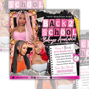 Back To School Booking Flyer,Back to school sale flyer,Back to school hair flyer Back 2 School Flyer Lashes, Hair Flyer Braids Special Flyer