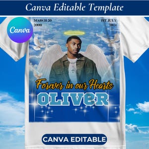 Forever in Our Hearts Memorial Shirt Template, Memorial Shirt Png, in Memory of Png, Funeral and Celebration of Life Png, Instant Download