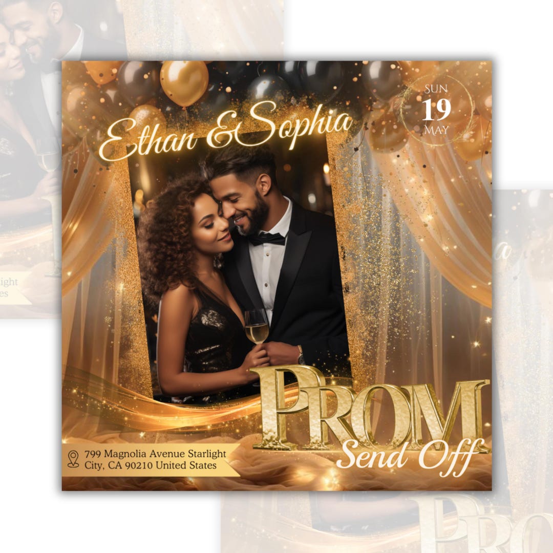 Prom Invitation, Prom Send off Flyer, Prom Invitation Flyer, Prom Flyer ...