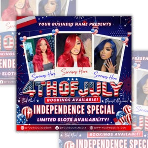 4th of July Flyer, 4th of July Flash Sale Flyer, Independence Day Flyer, DIY Flyer Template, Social Media Post, Canva Flyer,Instant Download