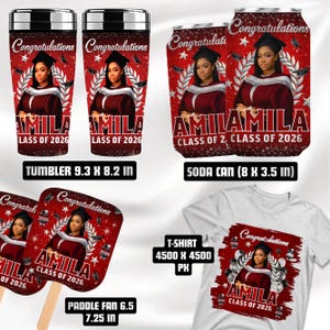 Graduation Party Favor Bundle, Class of 2026 Treat bundle, Graduation Treats Design,Party Favor Custom Water Labels, Chip Bag image 3