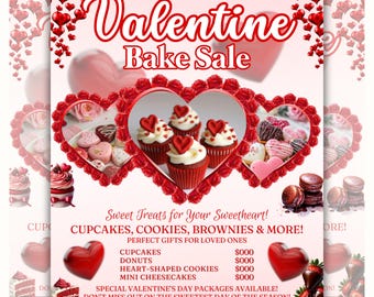 Folleto de venta de pasteles de febrero, folleto de venta de pasteles de San Valentín, folleto de dulces, folleto de postres de San Valentín, venta de San Valentín, folleto de pastelería