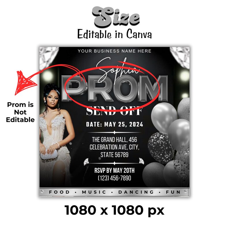 Post Prom Invite Prom Invitation, Prom Send off Flyer, Prom Invitation Flyer, Prom Flyer ...