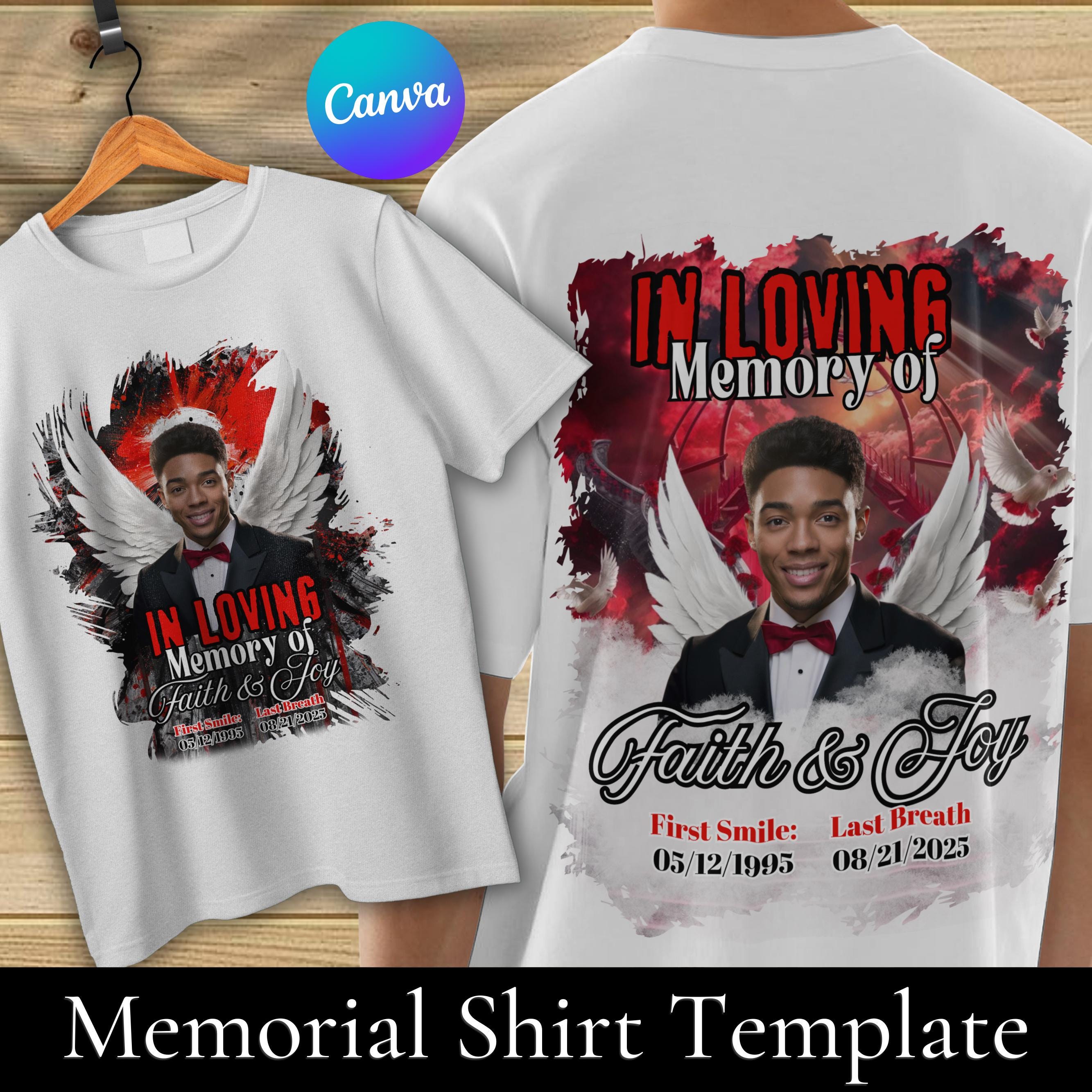 Forever in Our Hearts Memorial Shirt Template, Memorial Shirt Png, in Memory of Png, Funeral and Celebration of Life Png, Instant Download