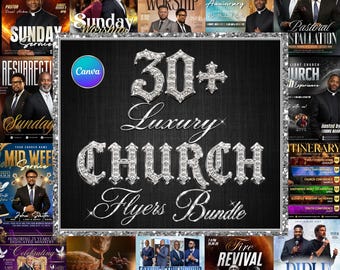 Church Flyer Design Bundle, Christian Event flyers, Resurrection Church Flyer Bible Study flyer, Worship Service Conference Revival Flyers