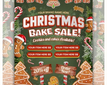 Christmas Sweet Treats Flyer - DIY Template for December Bake Sale, Perfect for Holiday Sweets Promotion