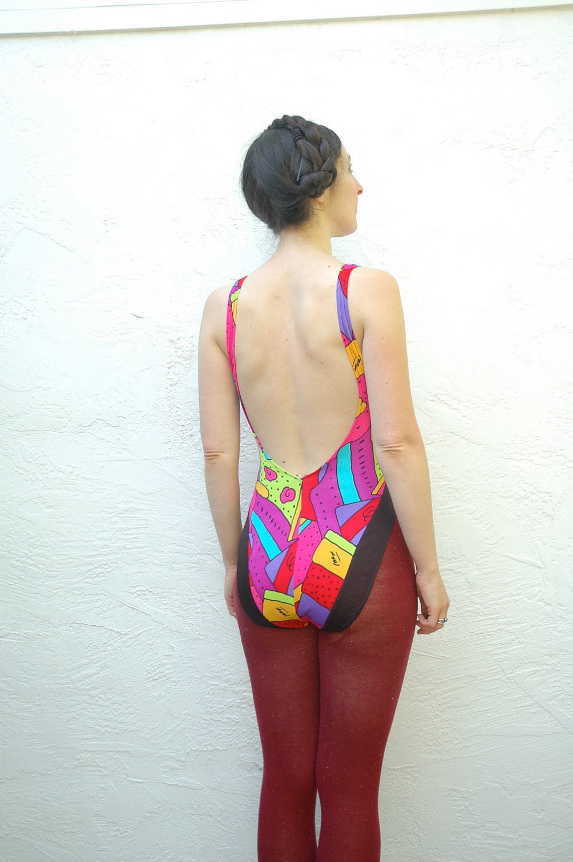 S A L E.......... Neon Bathing Suit... Vintage 80s Swimsuit... | Etsy