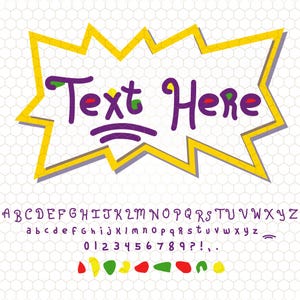 Rugrats Font Svg, Rugrats Font Alphabet, Rugrats Font Layered, Rugrats Silhouette Cut Files, Rugrats Clipart, Rugrats Cricut, Sublimation
