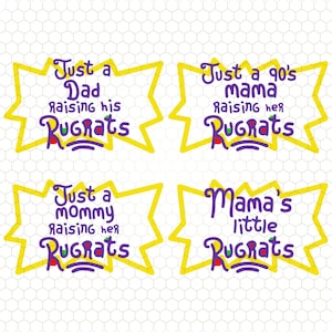 Solo una mamá de los 90 criando a sus Rugrats Svg Png, Rugrats Font Svg, Archivos de corte de silueta de Rugrats, Rugrats Clipart, Rugrats Cricut, Sublimación