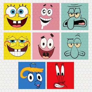 Spongebob Face Svg, Spongebob Birthday Svg, Spongebob Silhouette Cut File, Spongebob T-shirt, Spongebob Printable, Sublimation Designs, Gift