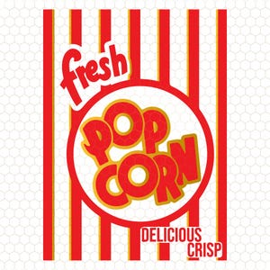 Popcorn Svg, Popcorn Design, Popcorn Carton Svg, Cup Svg, Movie Theater Bucket, Tumbler Svg, Fresh Popcorn Svg,Popcorn Box Svg,Snack Box Svg