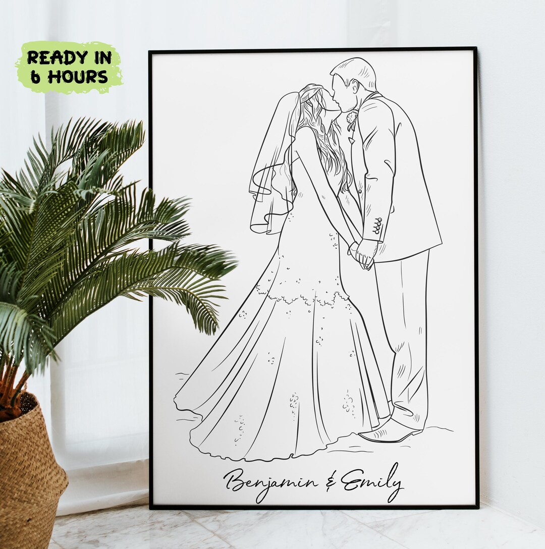 Custom Single Line Personalized Drawing, Custom One Line Drawing, One Line Portrait ...