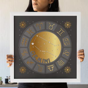 Zodiac Gemini 3D Shadow Box SVG Files for Cricut Projects, Stars Handmade Personalized Gift, DIY 3d SVG, Astrology Layered Paper Cut File