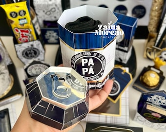 3D beer can box / Father's Day gift / Stationery for Dad / Editable / Digital file in Studio, SVG, PNG and PDF formats