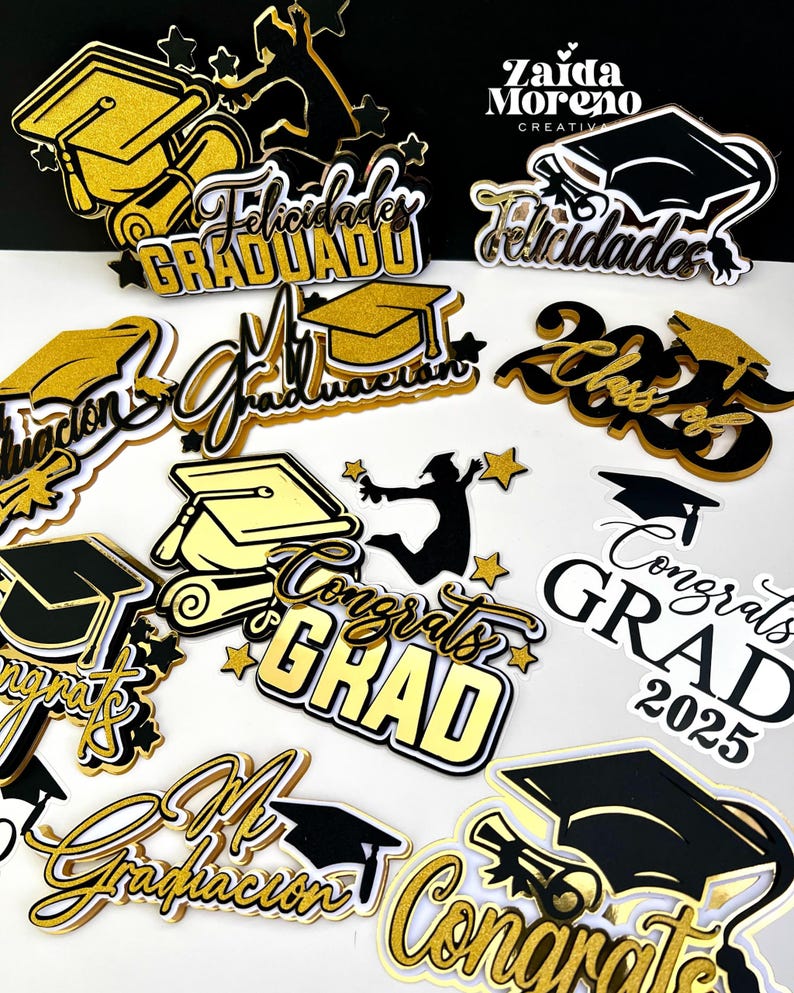 Generic Graduation Cake Toppers / Congrats Grad 2025 Topper ...