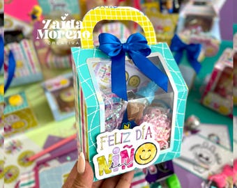 Valise pour fête d'enfants (activité/cadeau/cadeau) / Personnalisable / Comprend deux modèles pour filles et garçons / Formats numériques (SVG, PNG et PDF)