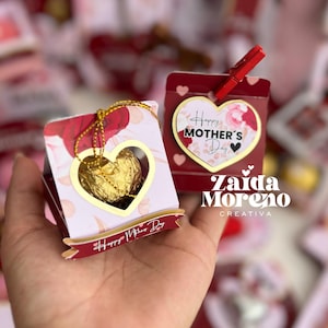 Mini caja porta ferrero corazon dia de las madres floral/ happy mothers day/ mom/ archivo digital formato studio, svg, png y pdf/ editable