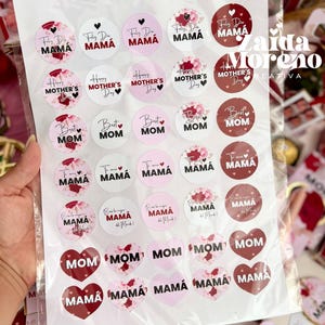 Stickers o mini toppers día de las madres/ papelería día de la madre/ happy mothers day/ mom/ archivo digital formato studio, svg, png y pdf