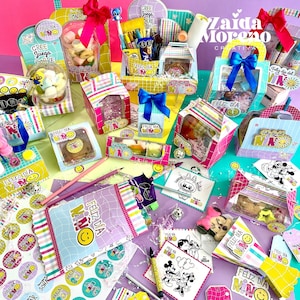 Papelería día del niño /colección de cajitas/ tags/ stickers incluye papeles digitales/archivo digital de corte formato studio,svg,png y pdf