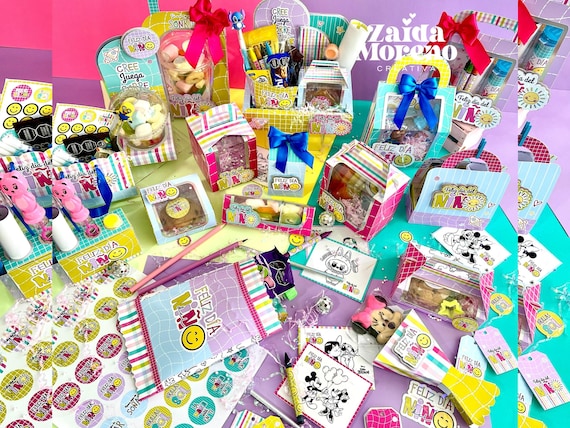 Papelería día del niño /colección de cajitas/ tags/ stickers incluye papeles digitales/archivo digital de corte formato studio,svg,png y pdf