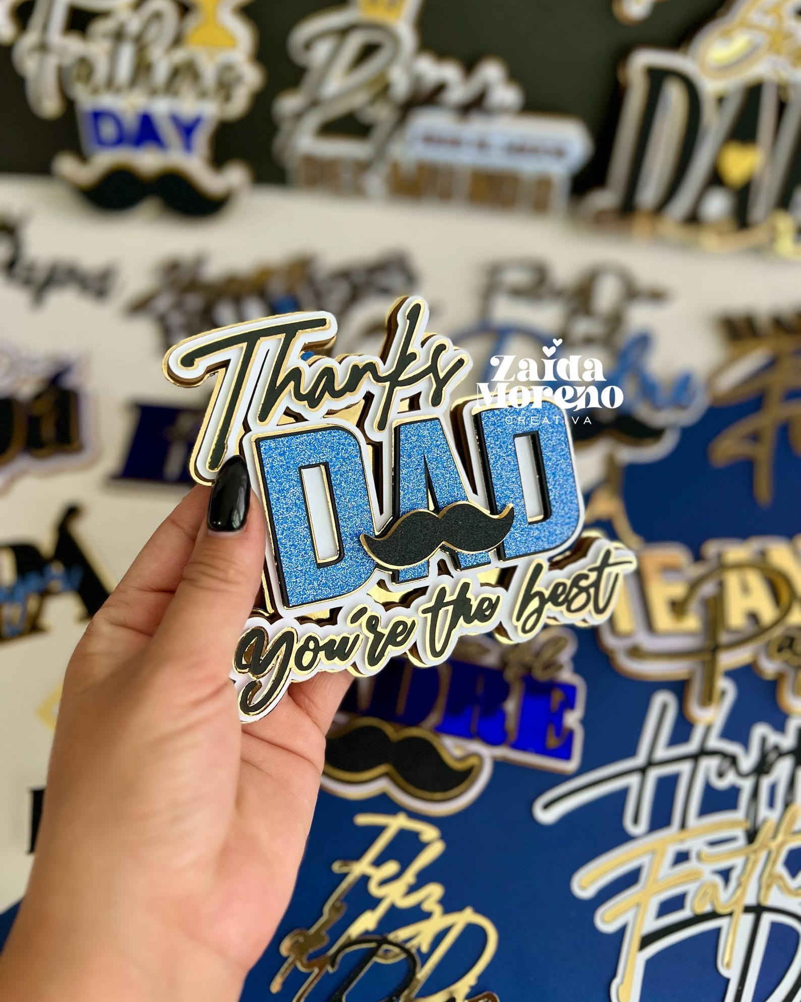 Generic Father's Day Cake Toppers, Phrases in English and Spanish ...