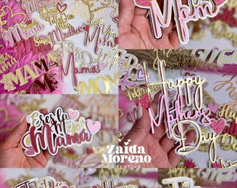 Generic Mother's Day cake topper collection, Happy Mother's Day / cutting file for Silhouette and Cricut / Studio and SVG formats