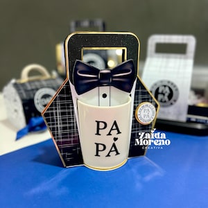 Porta tazas para papa smoking/ porta vaso para papá/ frases en ingles y español/ editable/ archivo formato studio,svg,png y pdf