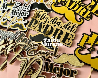 Generic Father's Day cake toppers / Happy Father's Day / Dad / Studio and SVG format cutting files / Stationery for Dad