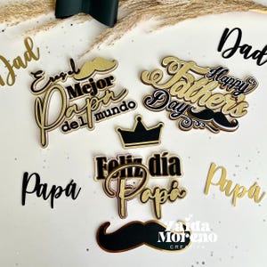 Cake toppers día del padre genéricos/ happy fathers day/ papá/ archivos de corte formato studio y svg / papelería para papá