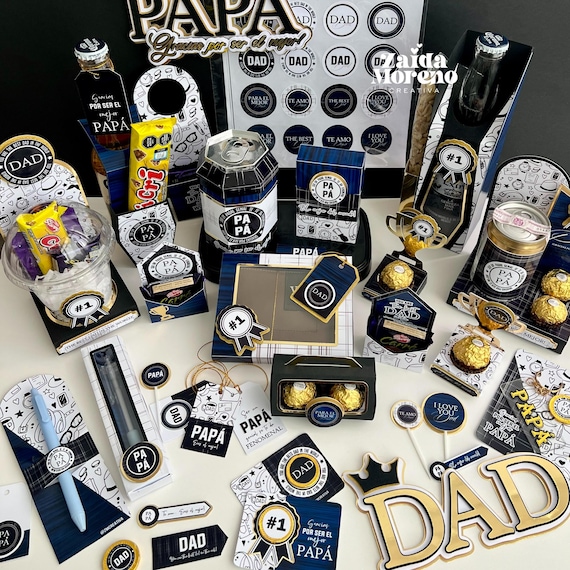 Colección papelería día del padre/regalos corporativos /cajas para papá/ happy fathers day/ Archivo de corte formato studio, svg, png y pdf