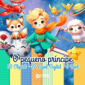 Der kleine Prinz Digital Kit – Cliparts, digitale Papiere und Schriftarten