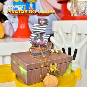 Caja Piratas del Caribe - Archivo Digital para Recorte