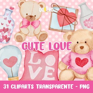 Cliparts Cute Love – Kit Digital com 31 Ilustrações