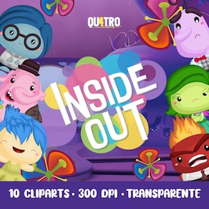 Inside Out Cliparts – Cyfrowy zestaw z 10 ilustracjami
