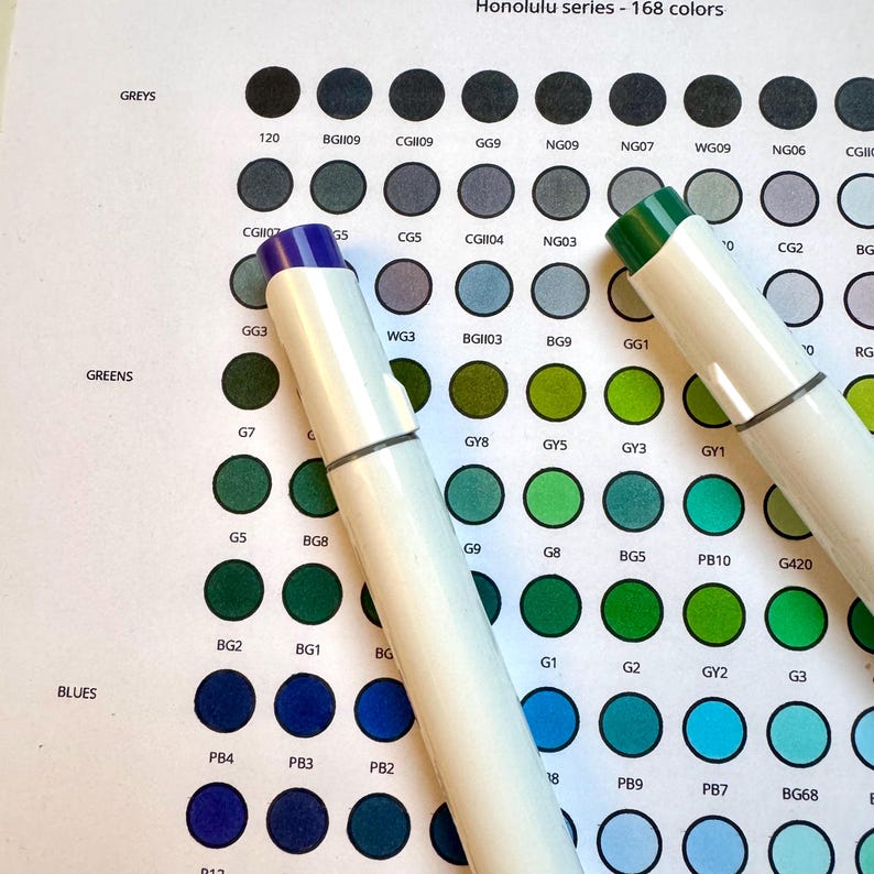 Honolulu Color Ohuhu Honolulu Color Swatch Chart 168 Colors - Etsy