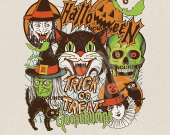 Retro Halloween Collage PNG, funny Halloween, Spooky Witch Cat Pumpkin Clipart, Vintage Trick or Treat Sublimation, Creepy Horror Art