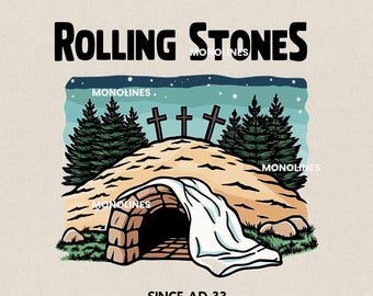 Rolling Stones Pascua PNG: Clipart cristiano "Él ha resucitado" (Descarga digital)
