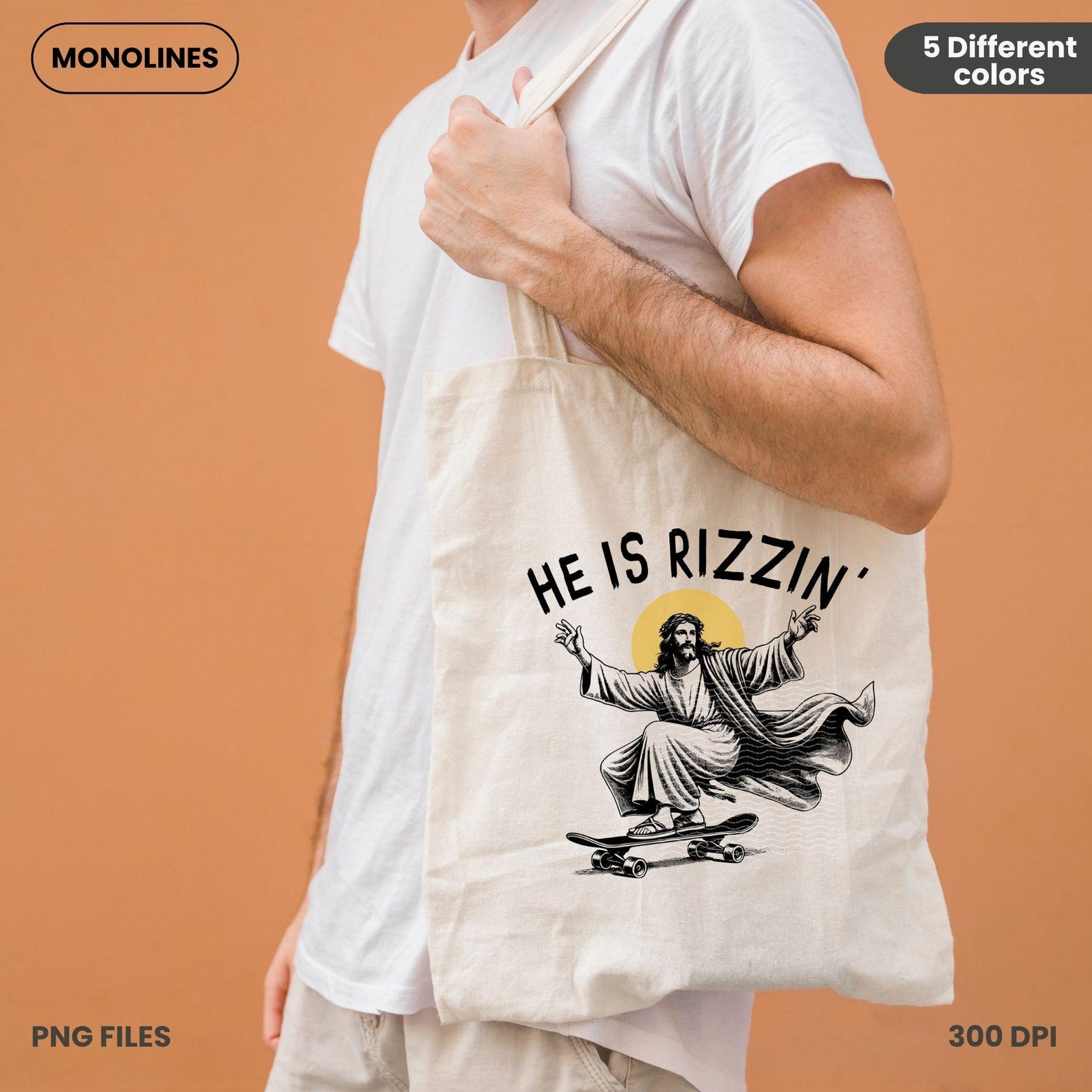 He is Rizzin' PNG, Jesus Skateboarding PNG, Funny Christian PNG ...