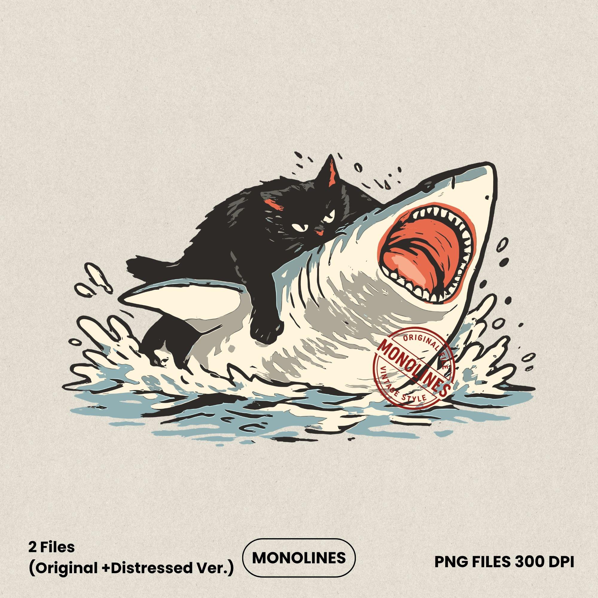 Shark Cat Shirt - Etsy