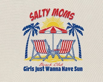 Retro Salty Moms Beach Club, png-bestand: Summer Vibes-ontwerp (digitale download)